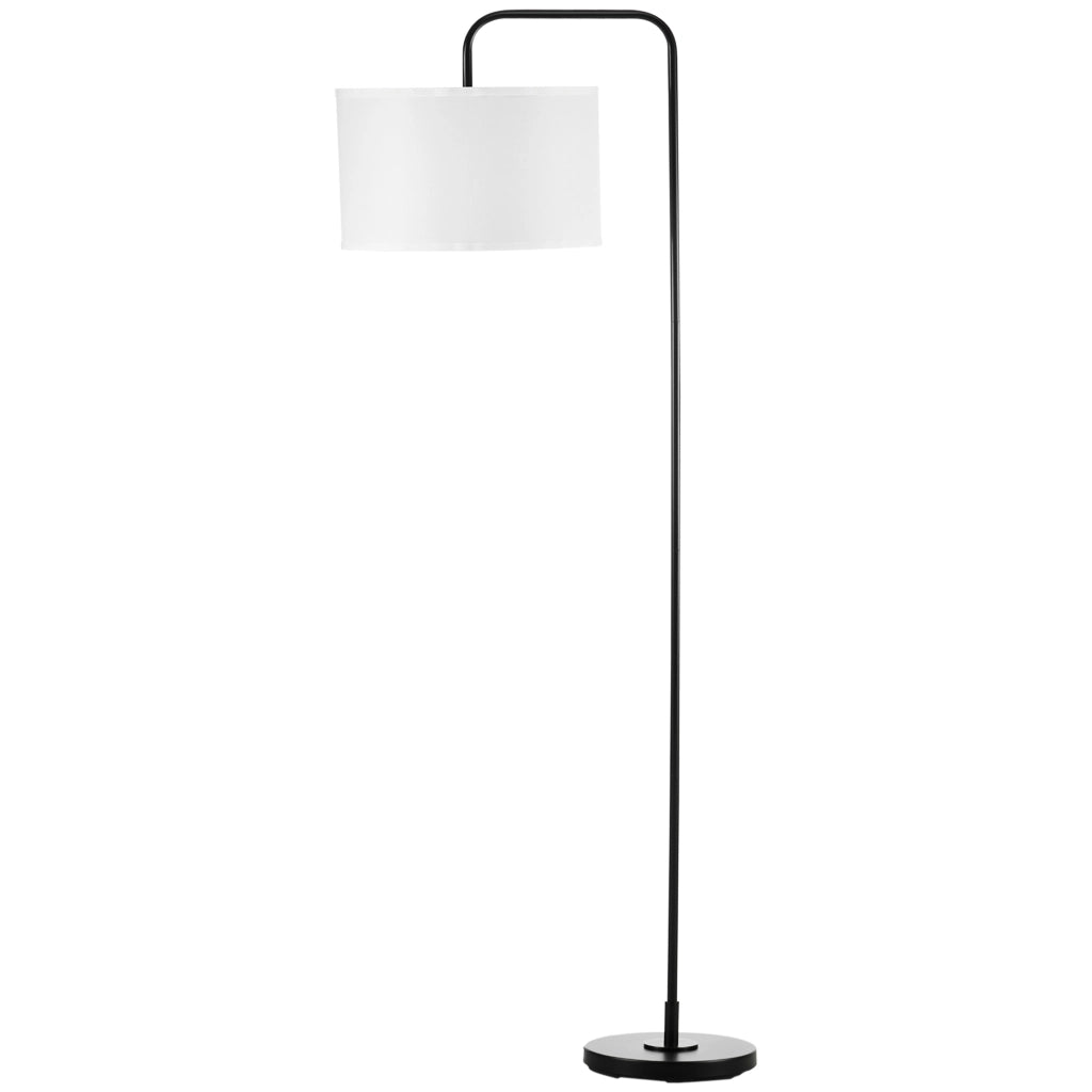 Lampada da Terra Moderna ¨C Xylo ¨C Acciaio Paralume Tessuto Effetto Lino 64x38x163.5cm Bianca Nera