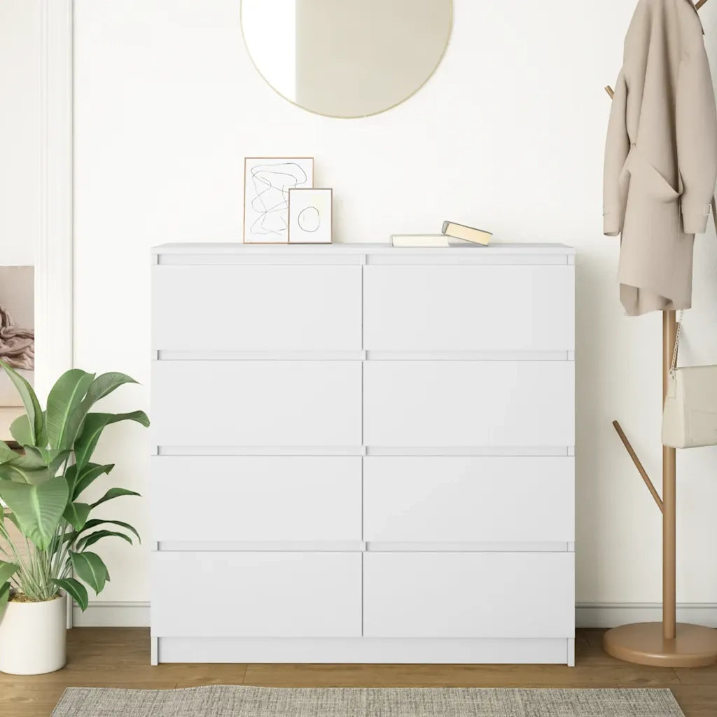 Credenza | Madia | Buffet da pranzo | Armadio da pranzo Bianca 100x35x99 cm in Legno Multistrato