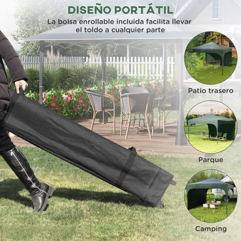 Gazebo da Giardino 3x3m ¨C Xylo ¨C Con Parete Laterale Impermeabile e Sacchetti Zavorra Verde