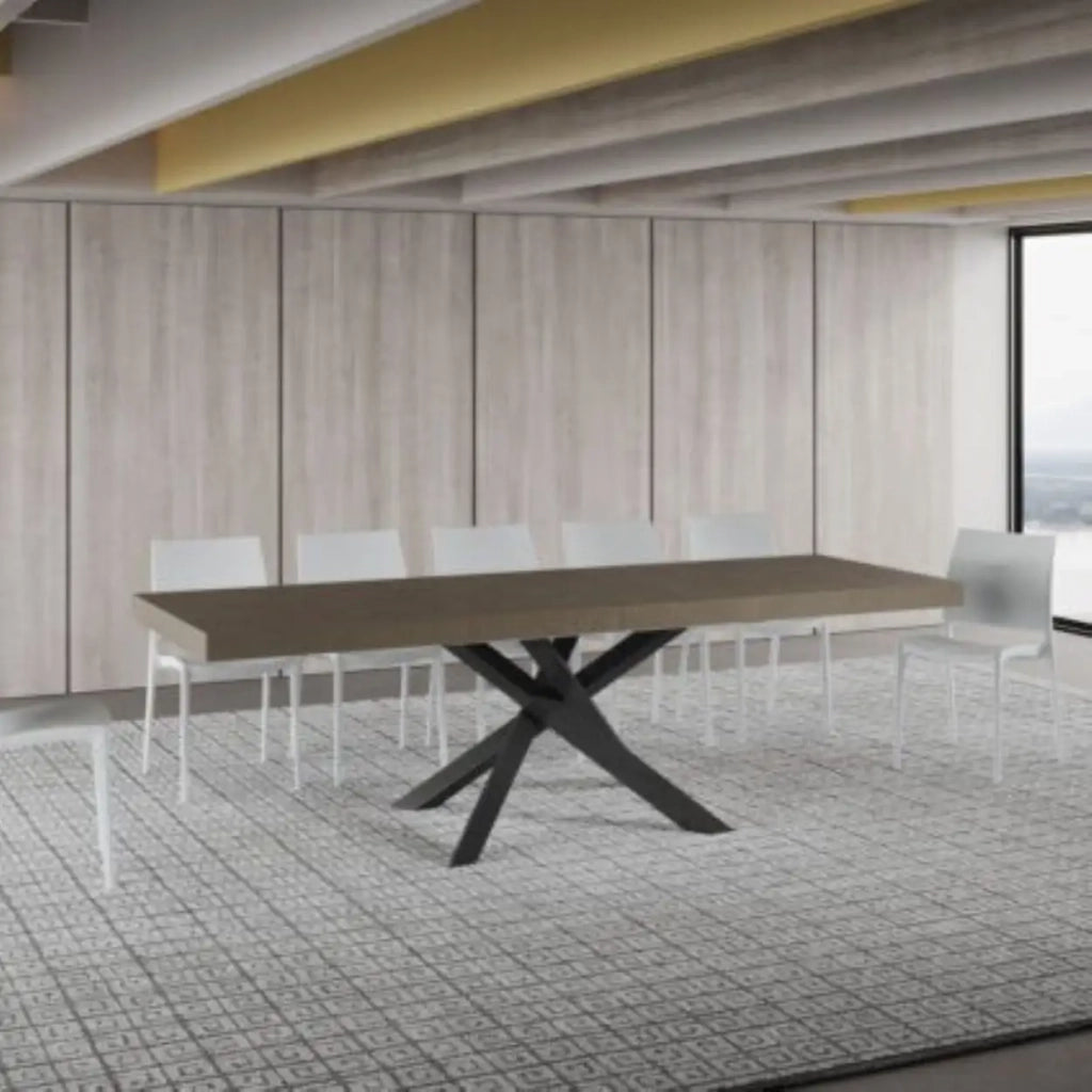 Tavolo allungabile 160/420x90 cm Volantis Premium tortora gambe antracite