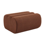 Pouf, poggiapiedi per poltrona nova in bouclé testurizzato, terracotta
