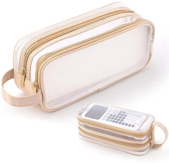 Etui trasparente per fitness per adolescenti grande etui per ufficio grande etui per adulti trasparente (khaki)