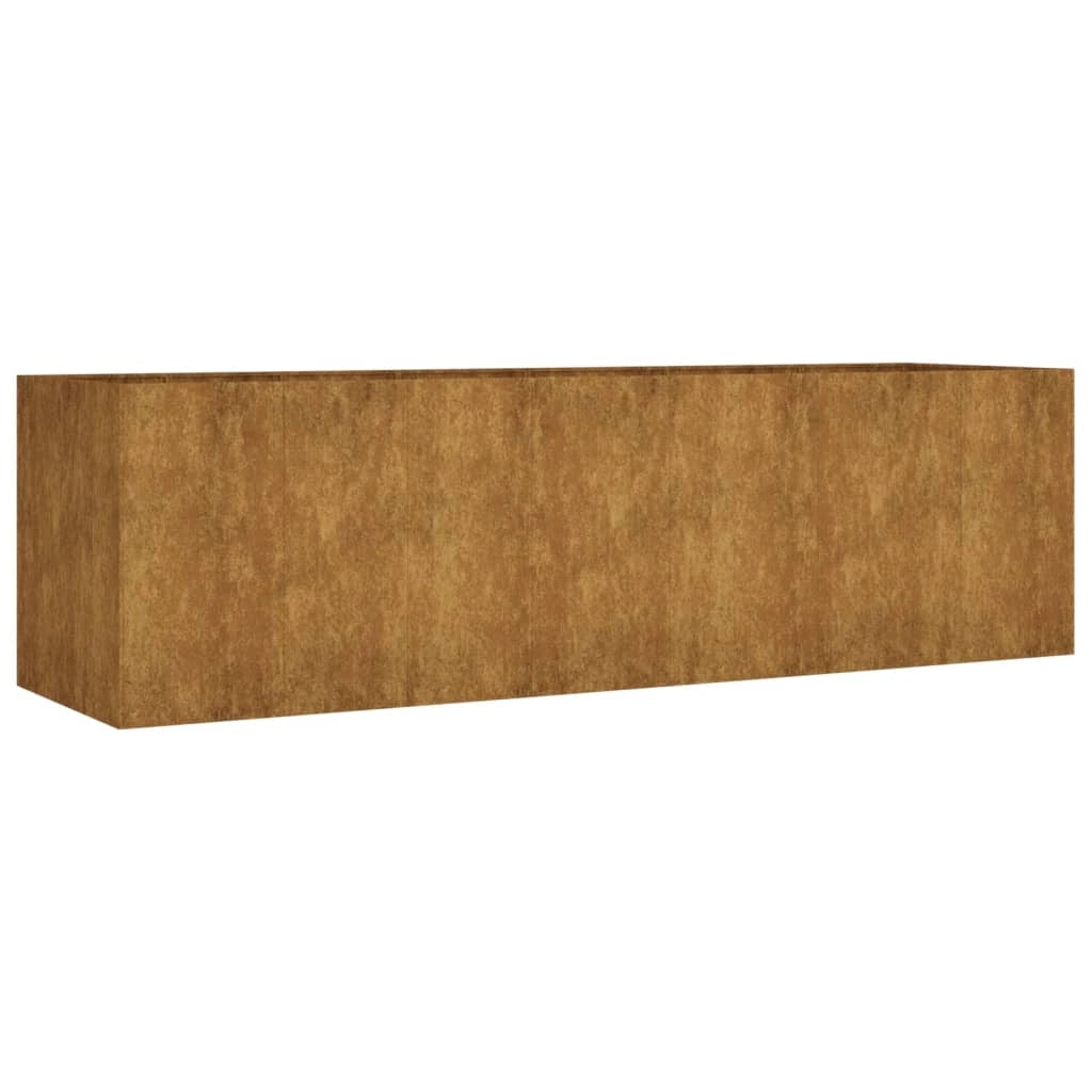 Fioriera rialzata per piante fiori patio giardino 280 x 80 x 80 cm acciaio corten marrone 02_0039423