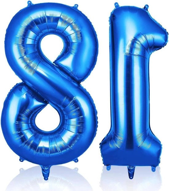 Balloon digitale XXL blu 101 cm - 40 pollici decorativo per compleanni, feste, matrimoni, eventi aziendali - numero 18