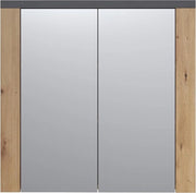 Specchio di legno in marrone grigio - 79 x 78 x 20 cm