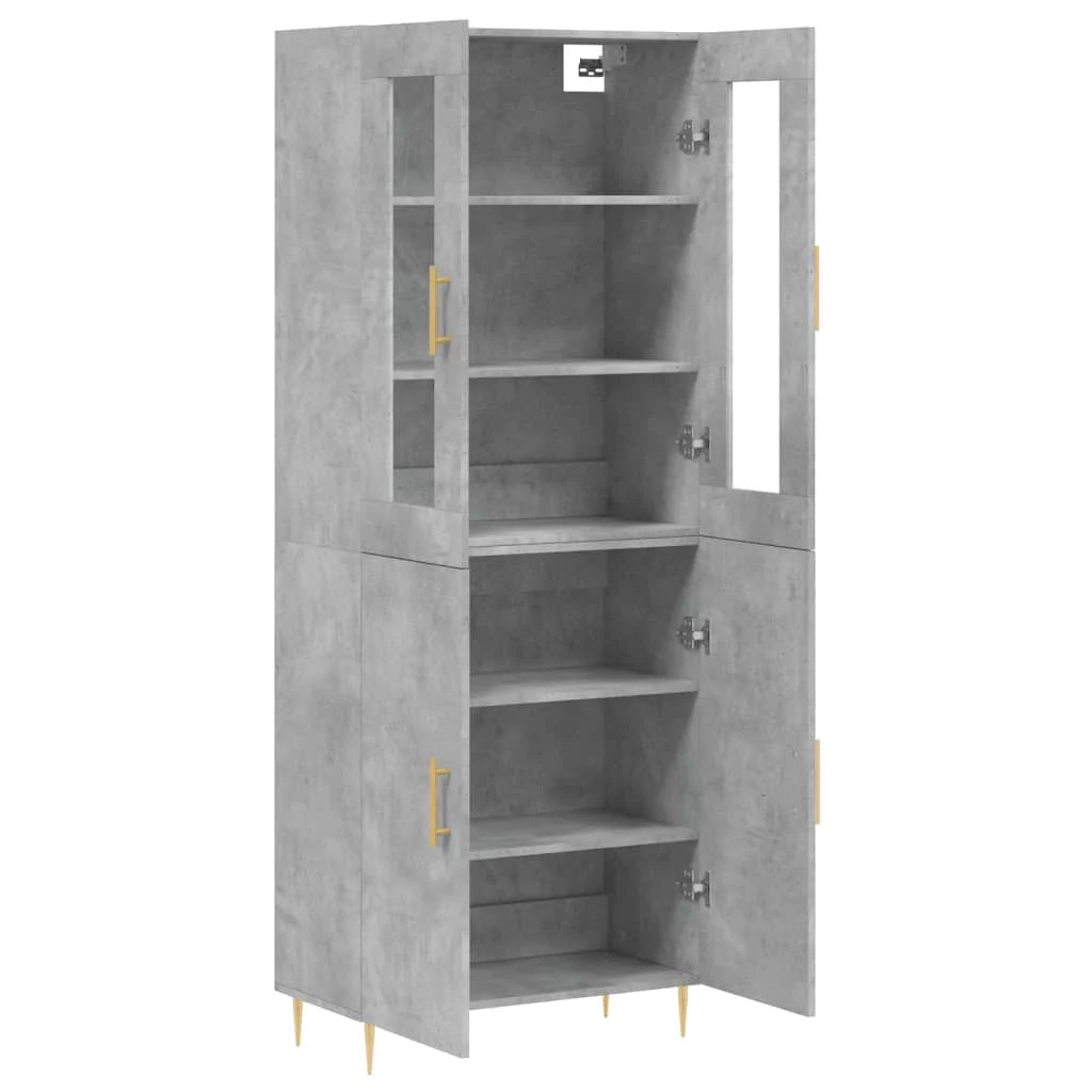 Buffet credenza cassettiera armadio mobile contenitore organizer cucina soggiorno salotto alto 69,5 x 34 x 180 cm legno ingegnerizzato grigio 02_0034689