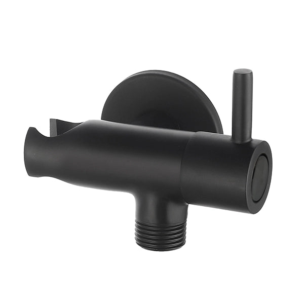 PRESA ACQUA TONDA CON SUPPORTO DOCCIA E ARRESTO- Cromo- DH- pezzi 1