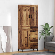 Credenza con cassetto 2 pz-Set di 2 Buffet-Armadio da cucina Legno vecchio Legno multistrato 131489