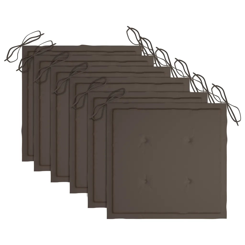 Sedie da Giardino Impilabili con Cuscini 6 pz Massello di Teak 3073233