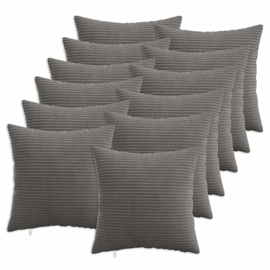 Federa 12 pcs HEERLEN Grigio Scuro 40 x 40 cm corduroy 908448