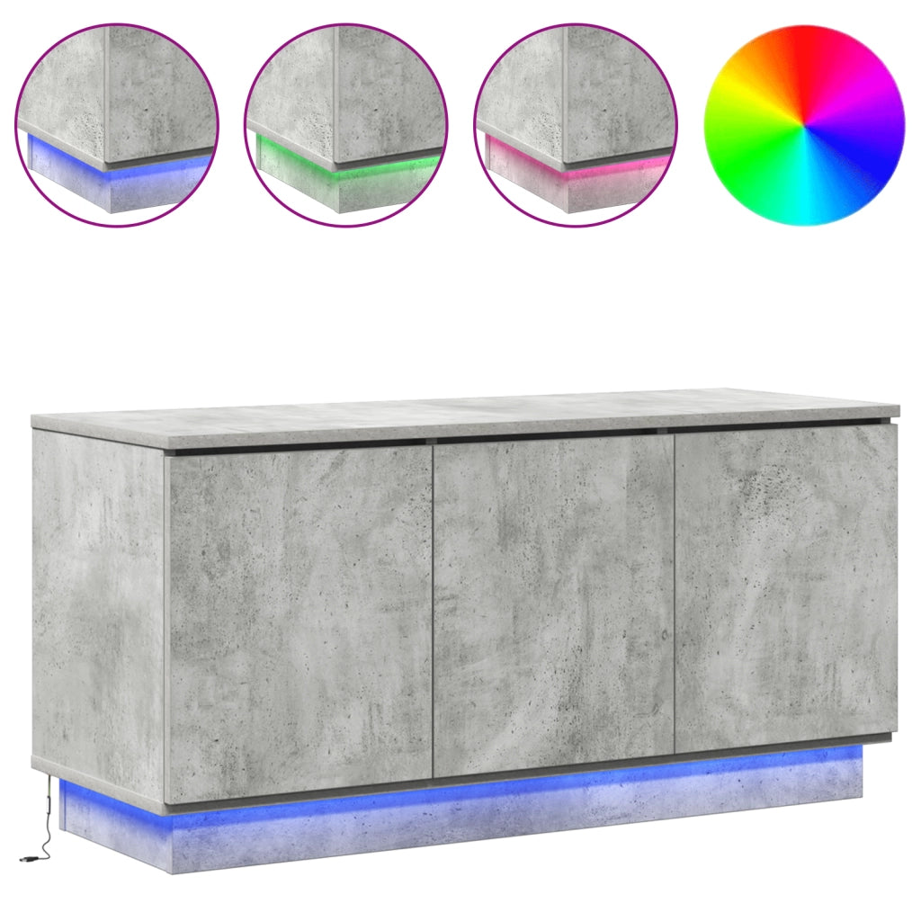 Mobile TV grigio in cemento 100x38x49 cm in legno ingegnerizzato