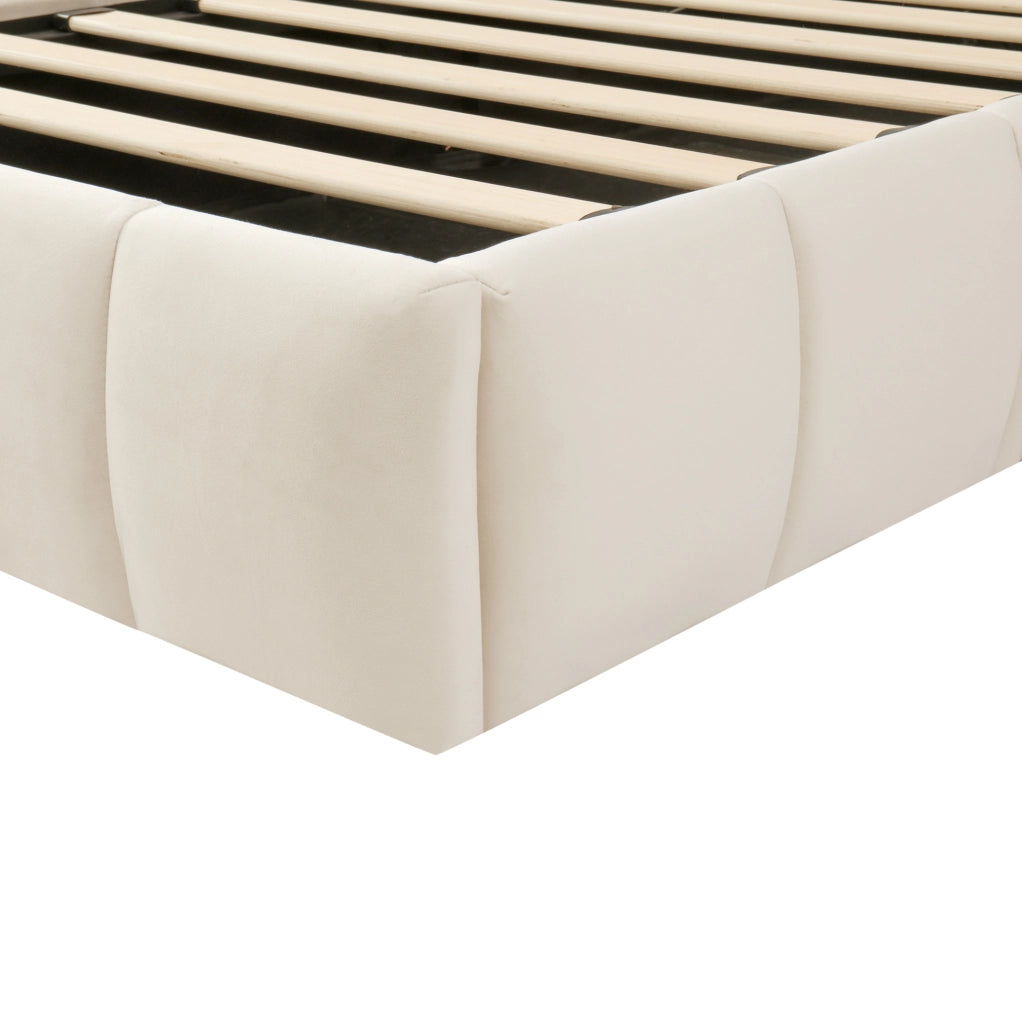 Letto imbottito per bambini 90x200 cm con contenitore e rete a doghe