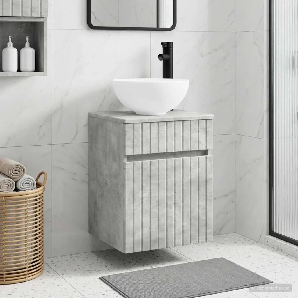 Mobile lavabo da parete Grigio Cemento 39 x 35 x 63 cm 890545