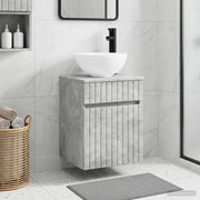 Mobile lavabo da parete Grigio Cemento 39 x 35 x 63 cm 890545