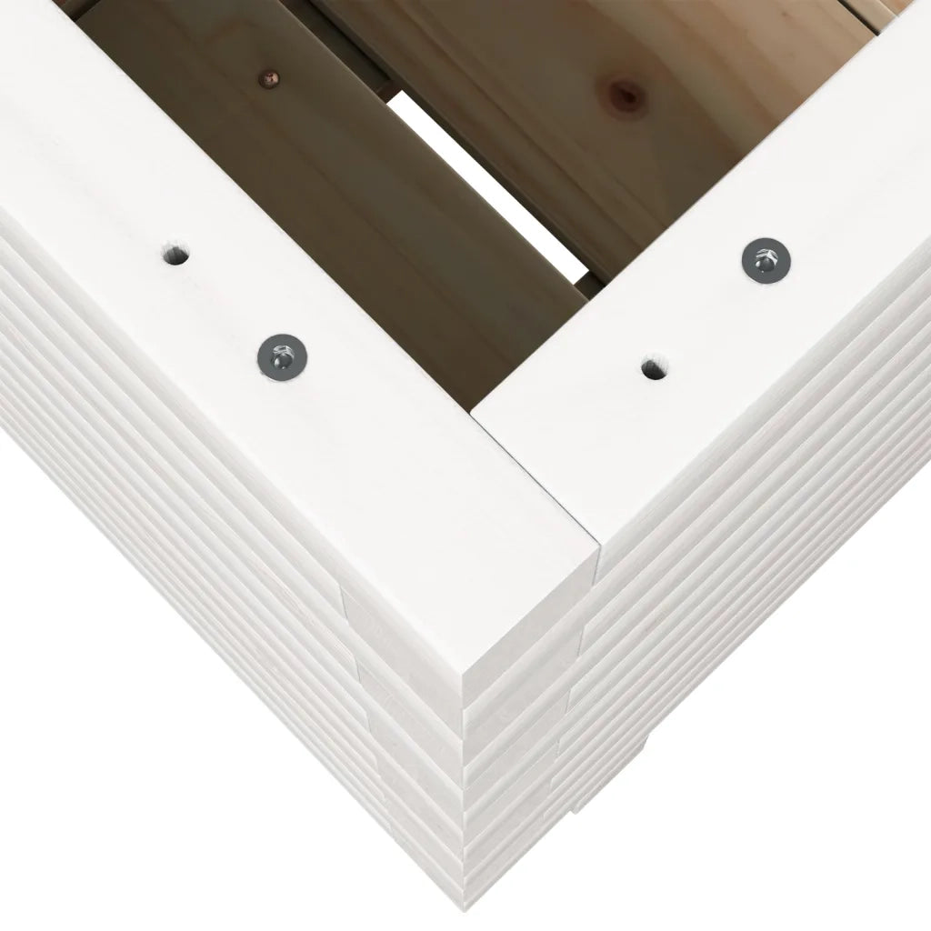 Fioriera da Giardino-Vaso da Esterno Bianca 40x40x49,5cm Legno Massello di Pino