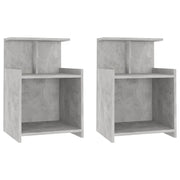 Set di 2 Comodini | Armadio da Notte | Mobiletto da notte Grigio Cemento 40x35x60 cm in Legno Multistrato