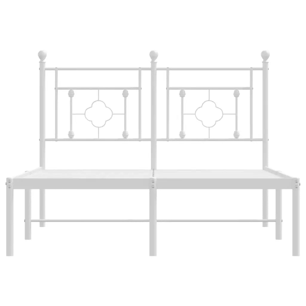 Giroletto con Testiera-Struttura Letto con testiera in Metallo Bianco 120x200 cm 364221