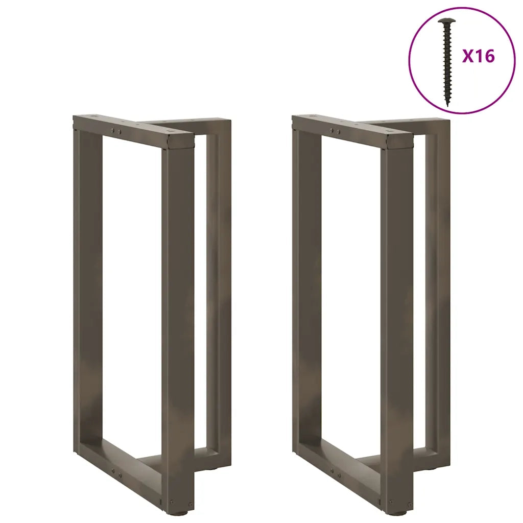 Gambe per tavolo da bar a forma di T 2 pz nere 60x35x(100-101) cm in acciaio