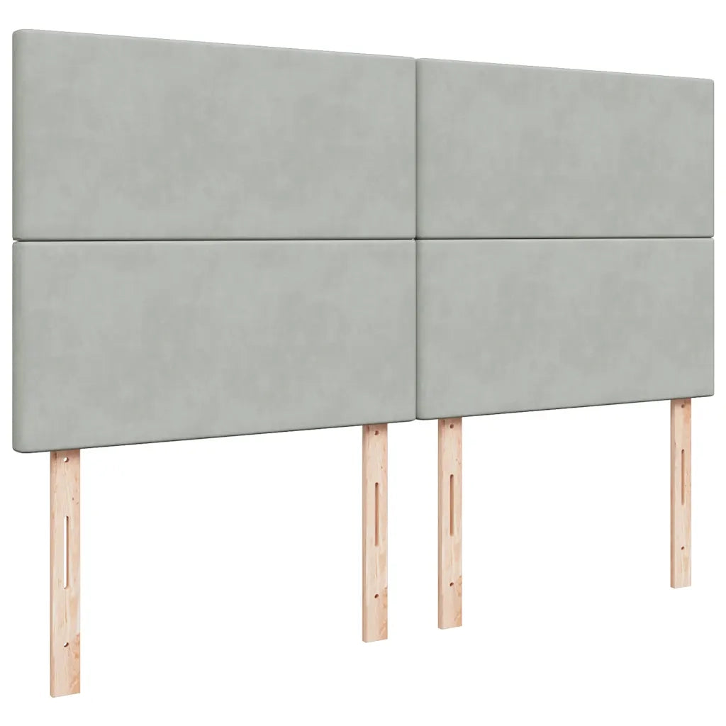 Giroletto a Molle con Materasso Grigio Chiaro 200x200cm Velluto