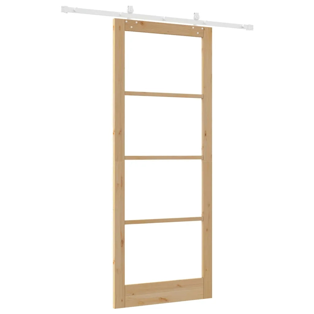 Porta Scorrevole Marrone 93 x 232 cm Legno e metallo 3332235