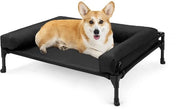 Letto esterno per cani piccoli, letto per cani con ventilazione, letto per cani con cuscino rimovibile, lavabile, nero 74 x 46 x 18 cm