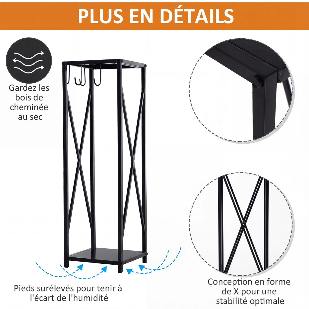 Tavolo portacenere ¨C zephmum ¨C metallo nero 34x34x111 cm
