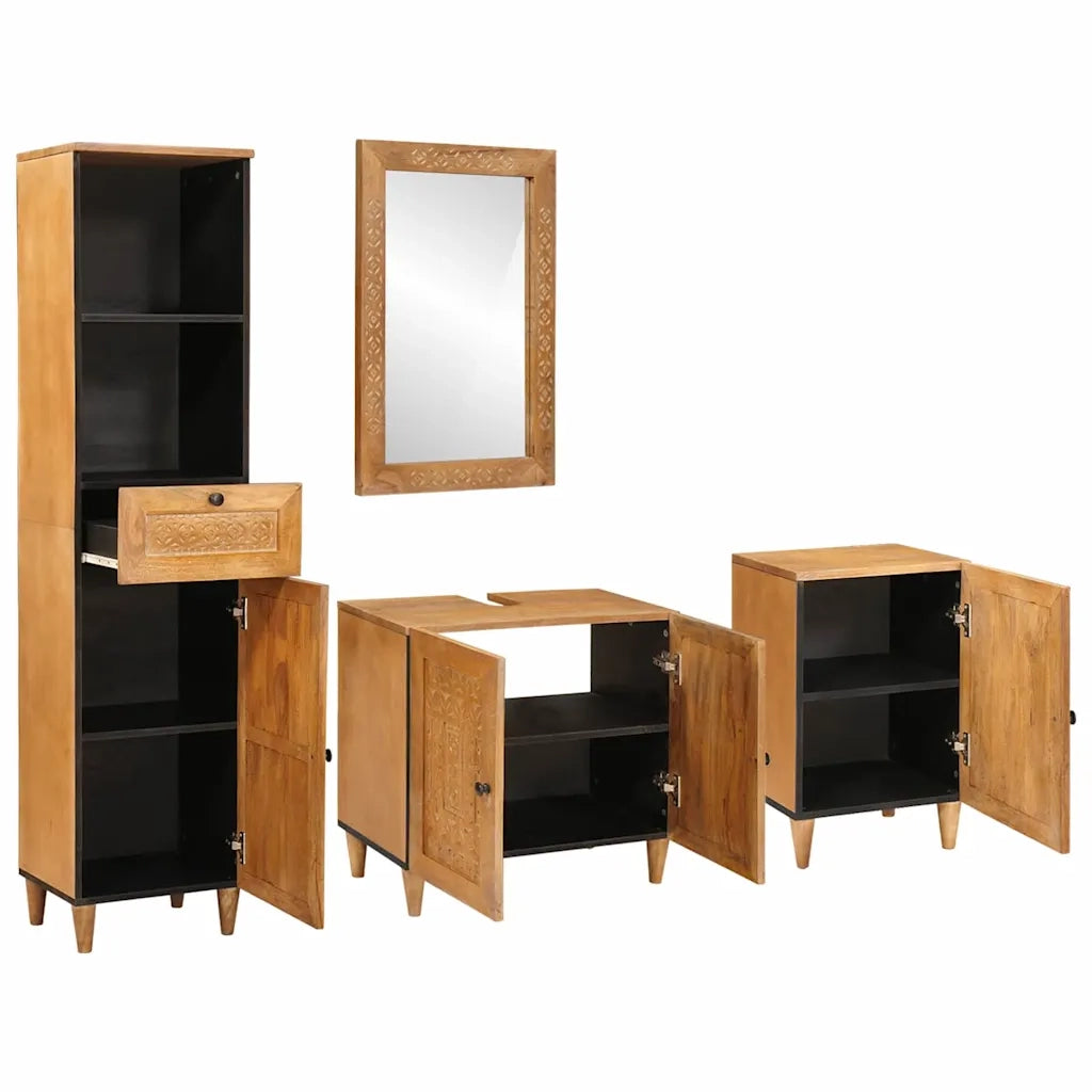 vidaXL Set di mobili per il bagno 4 pcs Marrone 38 x 33 x 160 cm