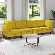 Set di mobili per il soggiorno con cuscino 4 pcs Giallo Velluto 3413759