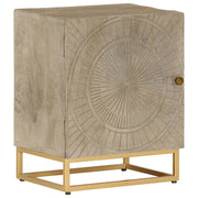 Comodino 40x30x50 cm in Legno Massello di Mango e Ferro