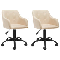 Sedie da Pranzo Girevoli 2 pz Crema in Tessuto