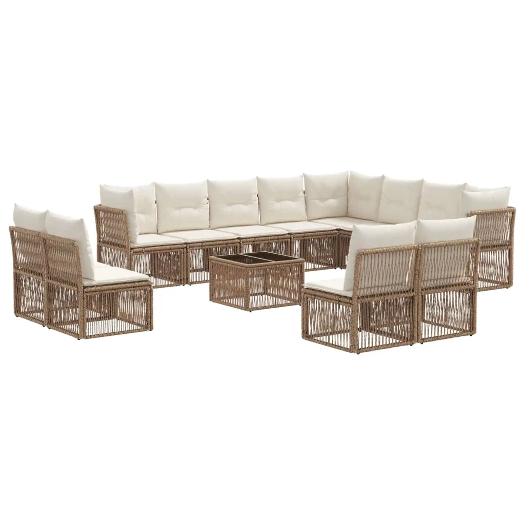 Set Divano da Giardino 13 pcs Beige polyrattan 3434415