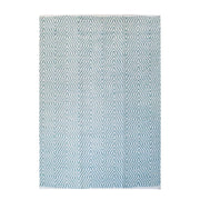 Tappeto Cocktail 400 in Cotone Turchese con Motivo a Zig Zag
