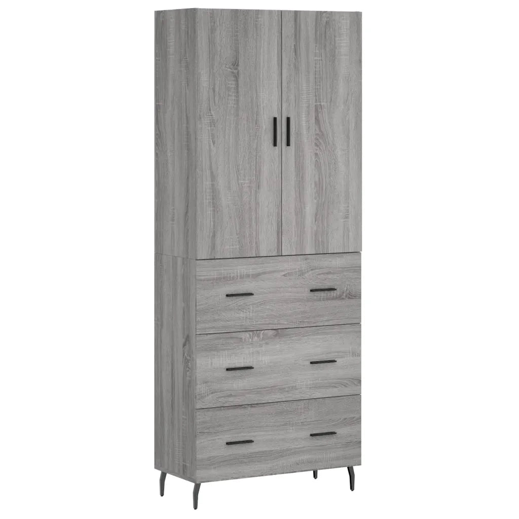 Credenza | Madia | Buffet da pranzo | Armadio da pranzo Grigio Sonoma 69,5x34x180 cm in Legno Multistrato