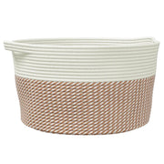 Cestino Portaoggetti Marrone e Bianco ?40x25 cm in Cotone CFW9825136