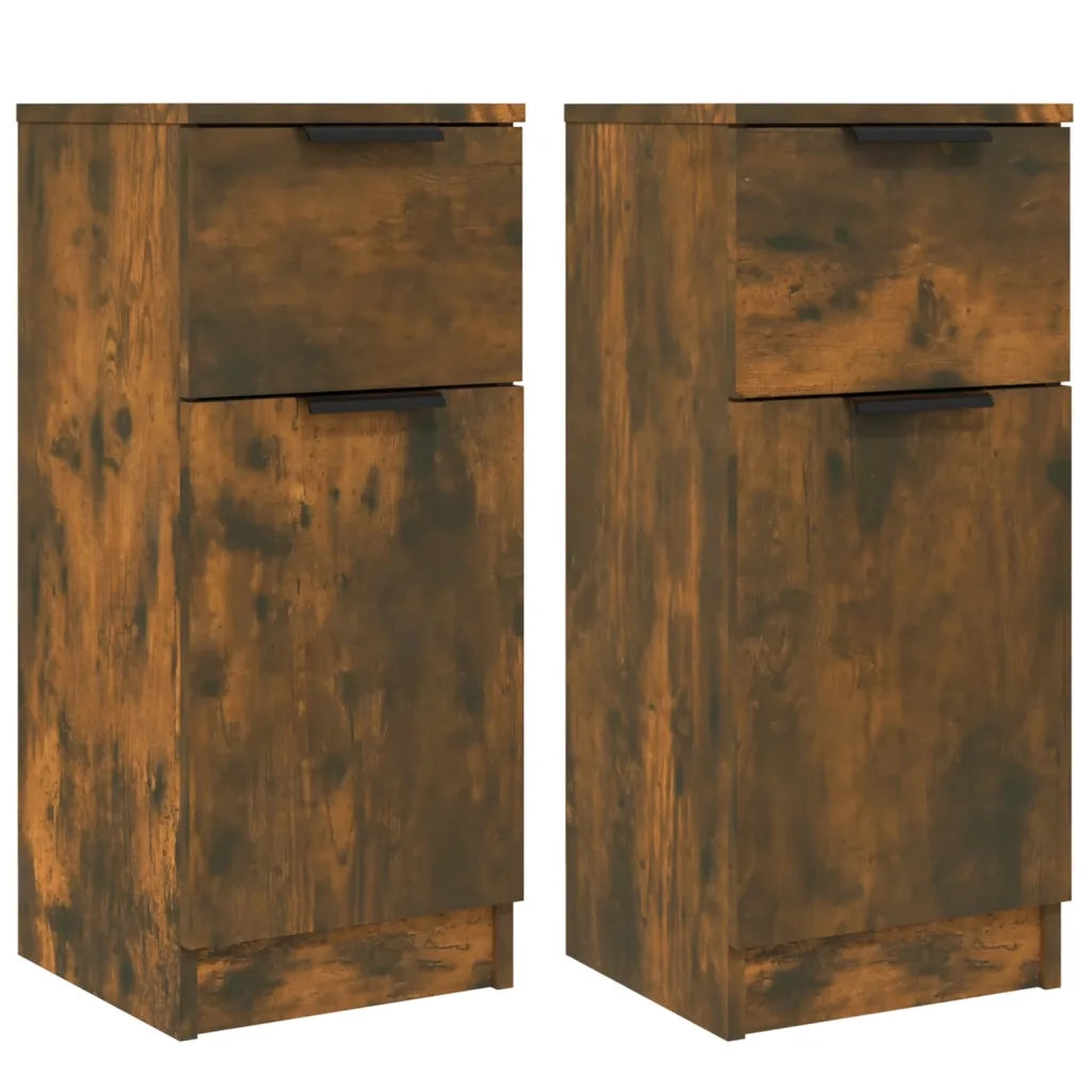 Credenze 2 pz Rovere Fumo 30x30x70 cm in Legno Multistrato cod mxl 19950