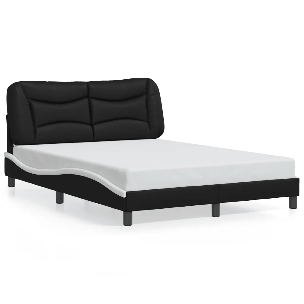 Giroletto con LED senza Materasso-Struttura Letto Hvar Nero e Bianco 120x200 cm