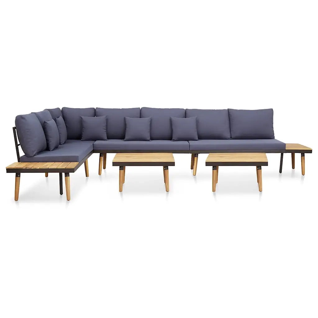 Set Divani da Giardino 7 Posti con Cuscini Legno Acacia Marrone 46483