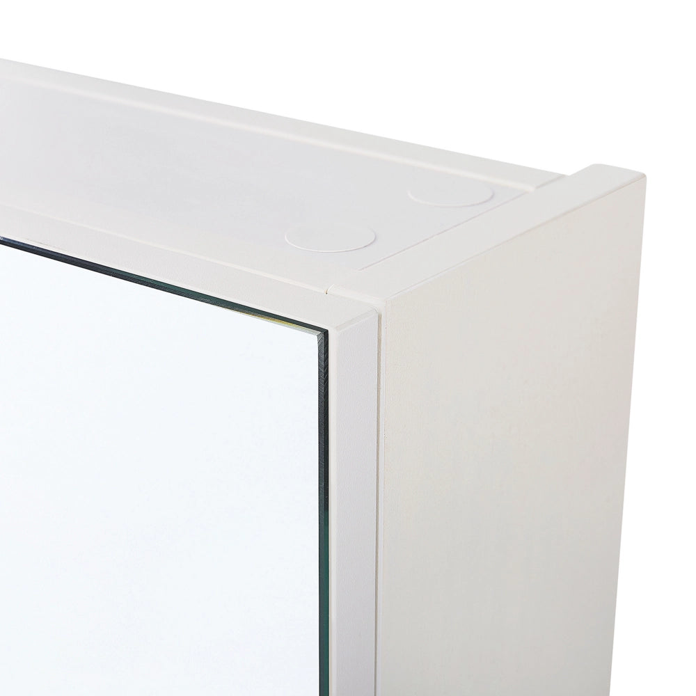 Armadietto a specchio per bagno in compensato bianco 80 x 70 cm Scaffali pensili a 2 ante