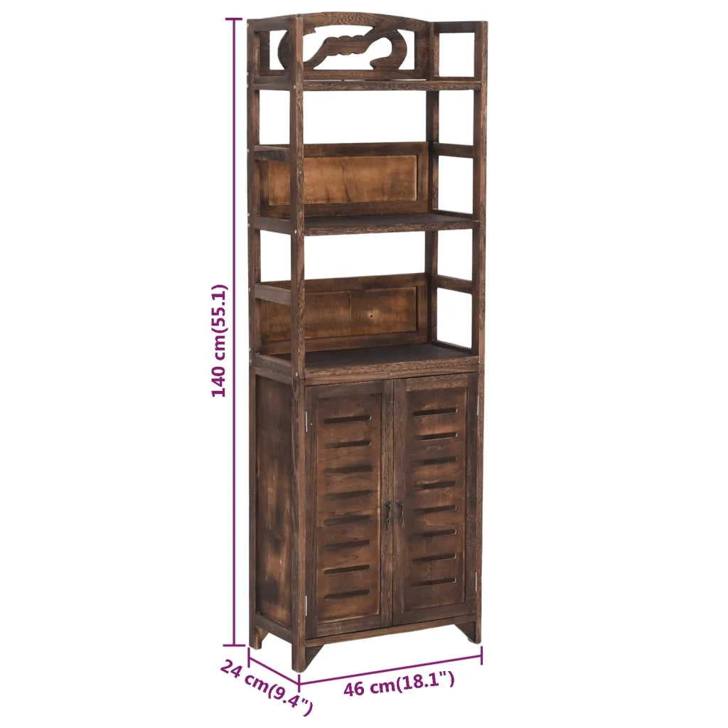Vetrina Marrone Scuro 46x24x140 cm Legno Massello di Paulonia 338506