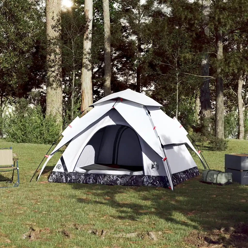Tenda 4 Persone Bianca in Tessuto Oscurante a Rilascio Rapido 4004184