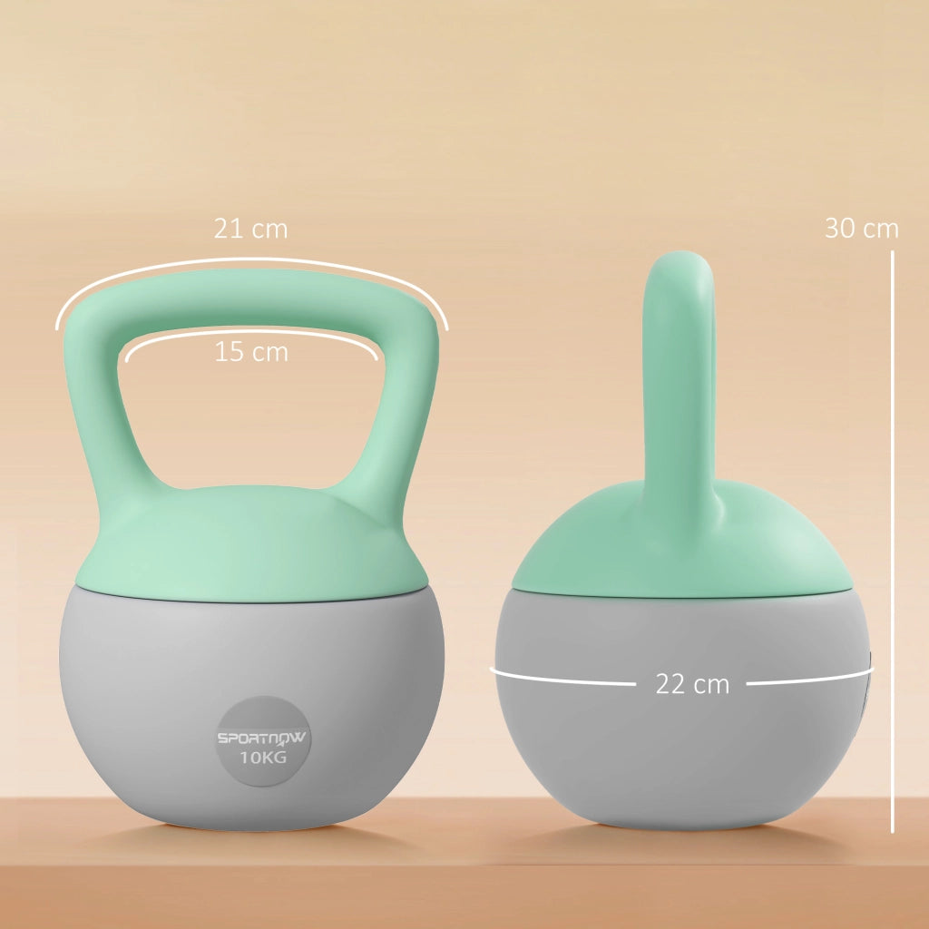 Kettlebell 10 kg ¨C zephmum ¨C Verde e Grigio 21x21x30 cm