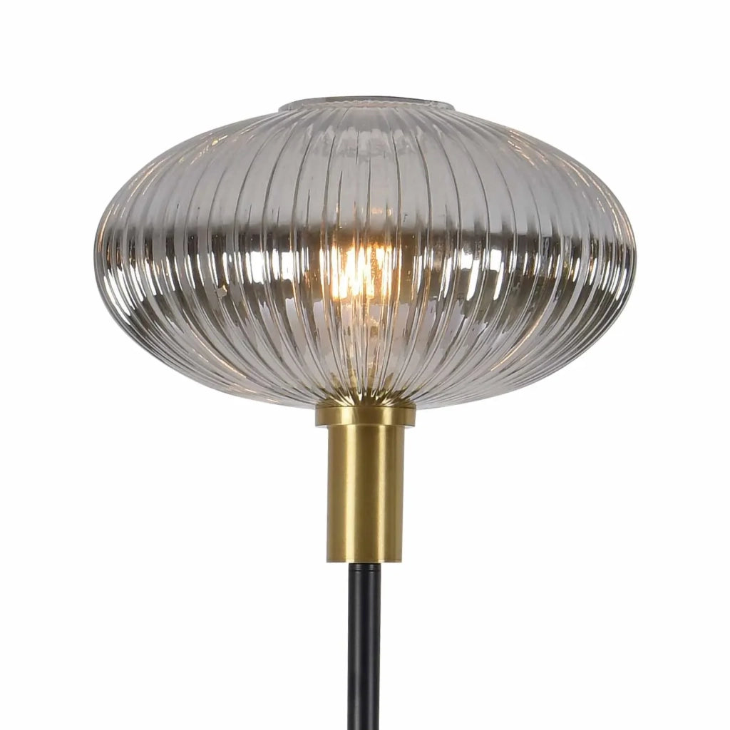 LÚZETE - LÁMPARA DE PIE TULIPA FUMÉ SPECCHIATO 160 CM E27 SHELBY