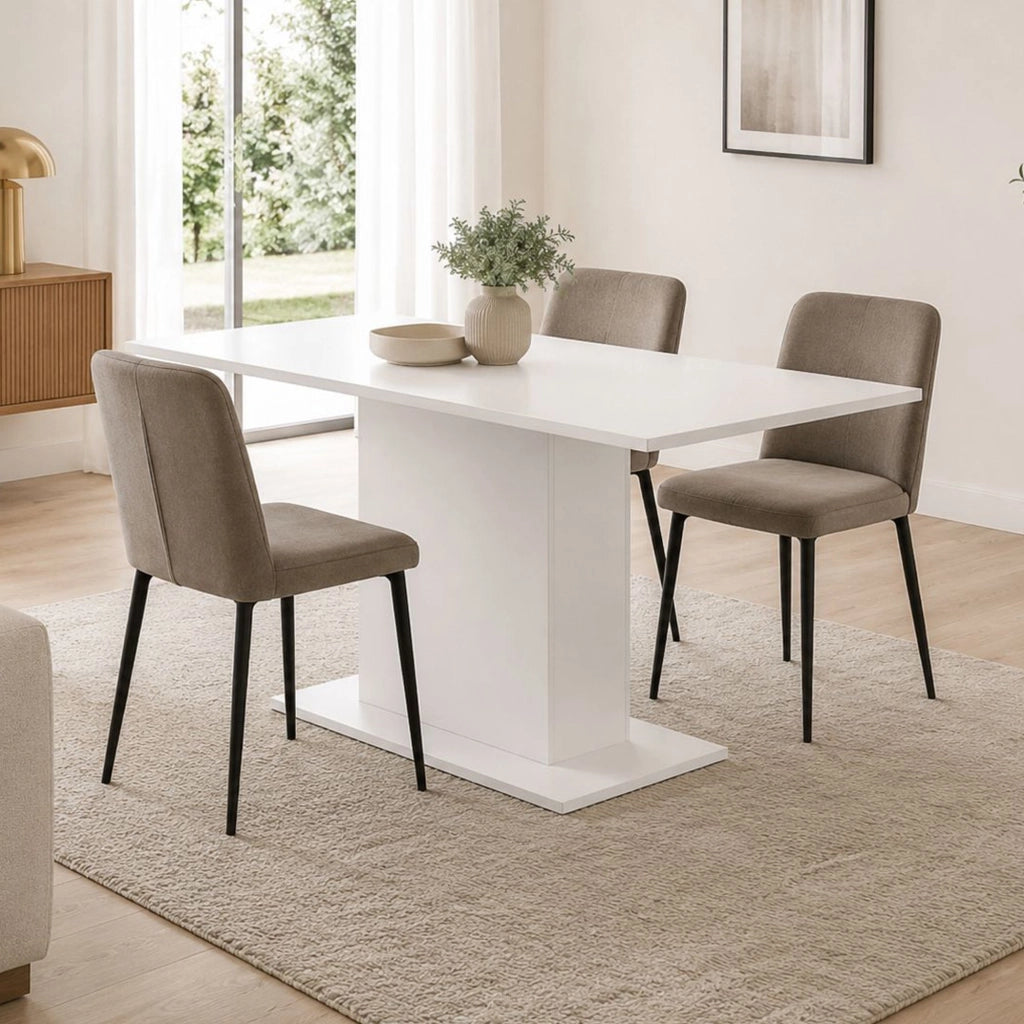 Litarari, Tavolo Fisso 6 Posti, 138x80x74h cm Bianco
