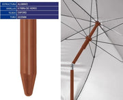 Parasole da spiaggia Ø 180-240 cm in alluminio model Oosters con frange con SPF 50+ Blu 180 cm