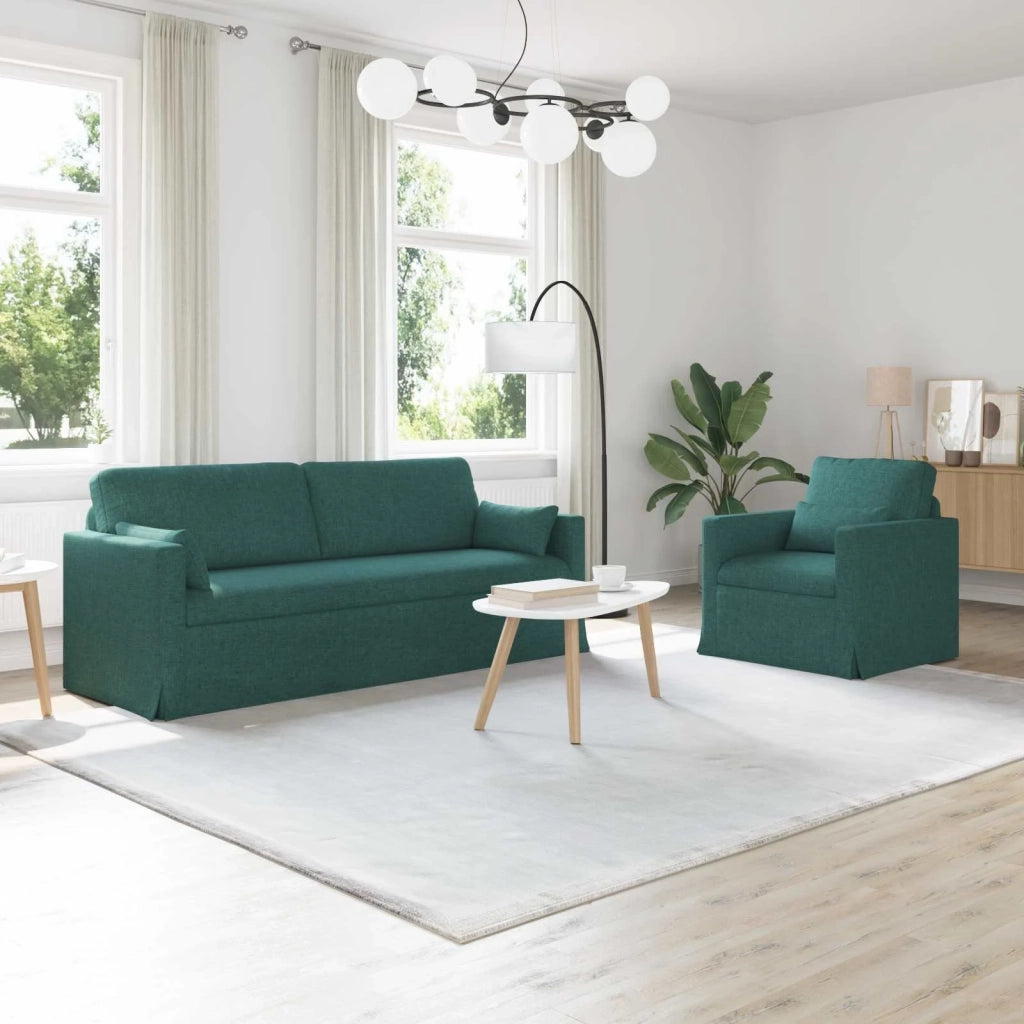 Set di divani 2 pcs Verde Scuro 198 x 78 x 80 cm Tessuto