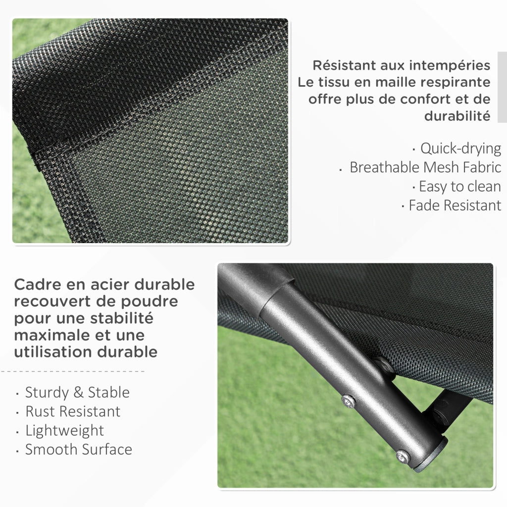Poltrona a dondolo reclinabile chaise longue ¨C zephmum ¨C nero tessuto