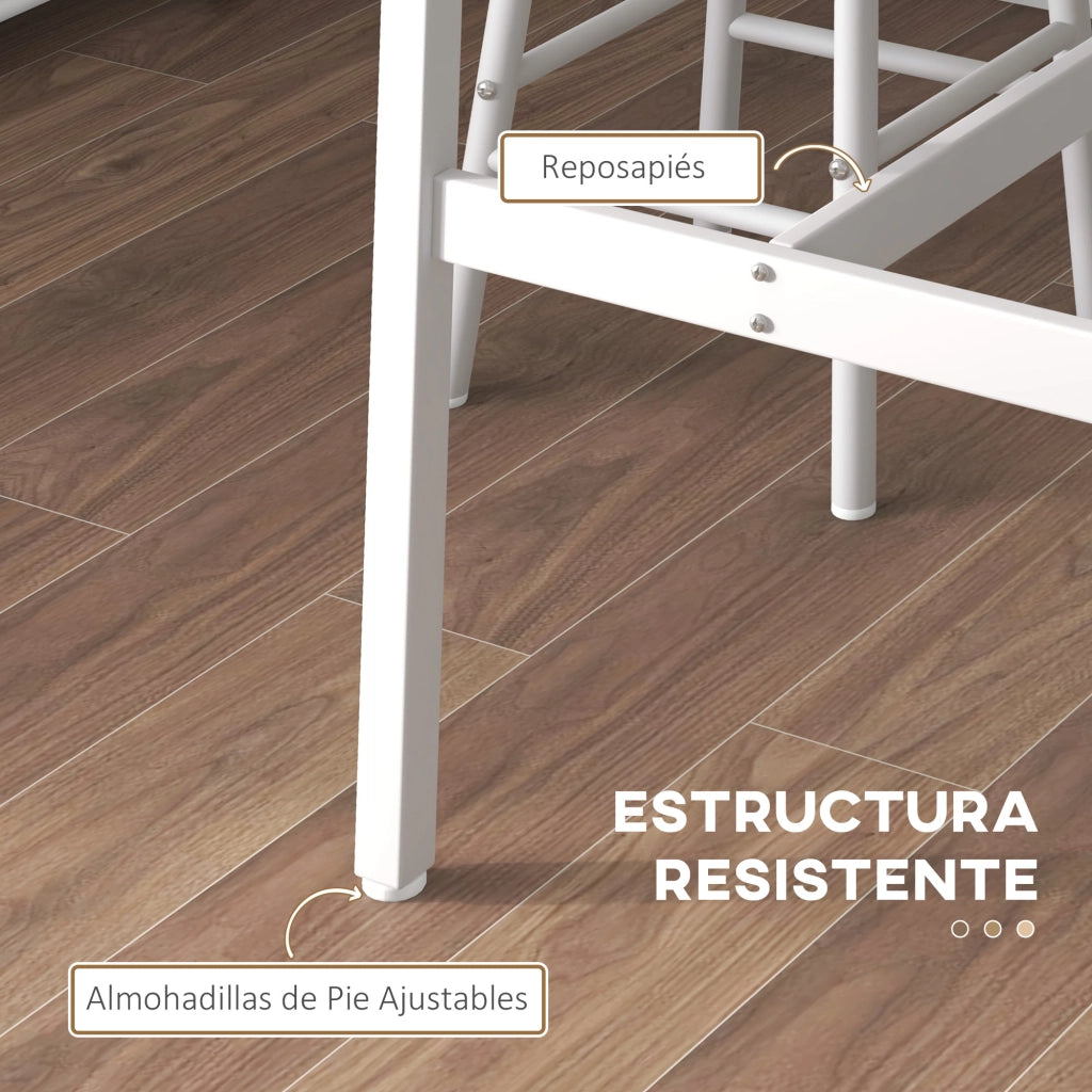 Tavolo da cucina con sgabelli ¨C Minimal ¨C Bianco, acciaio, 90x200 cm