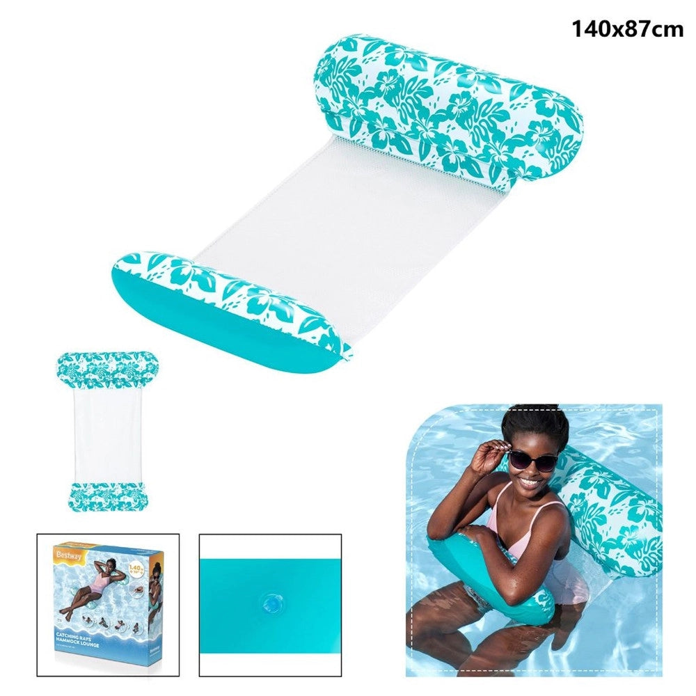 Trade Shop - Materasso Amaca Gonfiabile Galleggiante Design Tropicale Piscina 114x81x22cm 43839 -