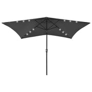 Ombrellone con LED e palo in acciaio 2 x 3 m antracite 02_0008066