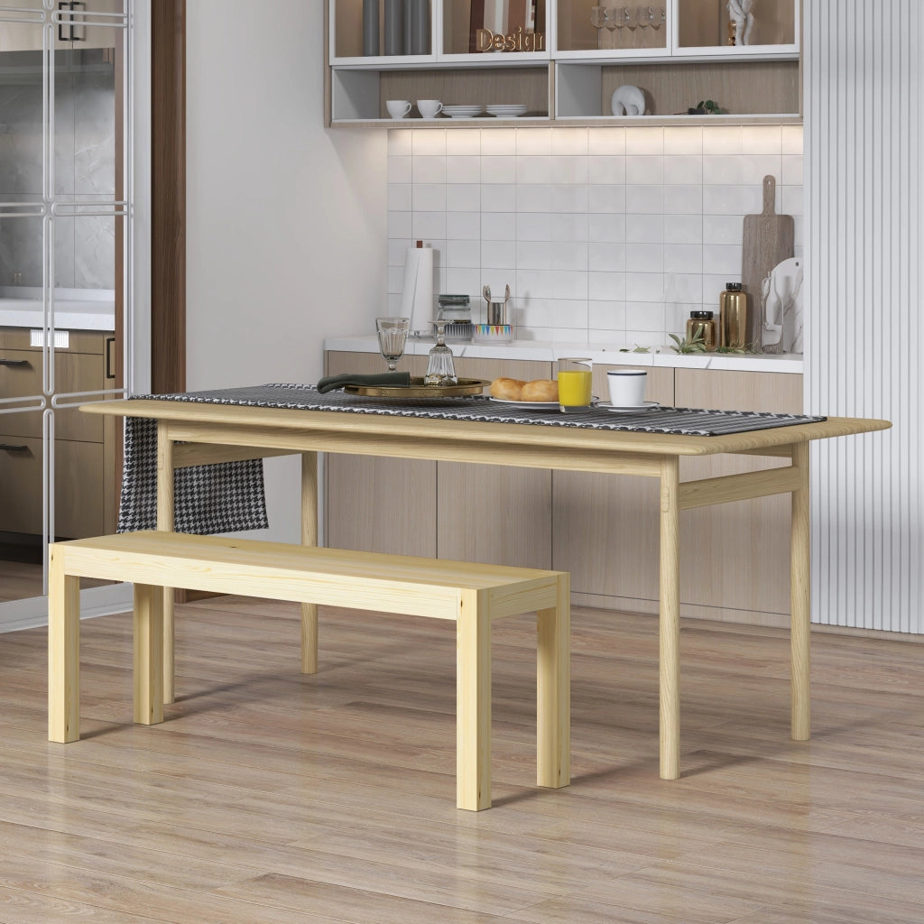 Panca da pranzo in legno massello ¨C Xylo ¨C 3 posti 120x33x45 cm naturale
